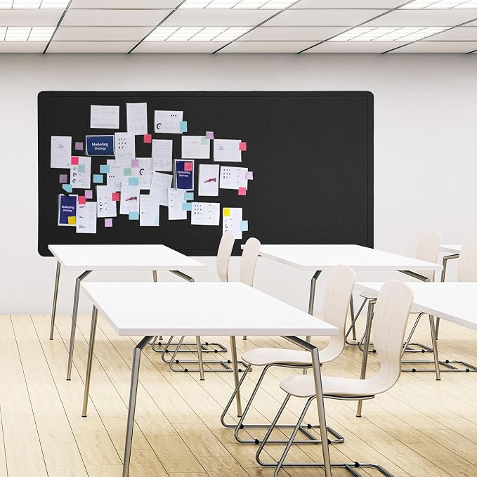 Felt Bulletin Board 96x48 inches, Decorative Pin Board for Home & Office | Cork Board Alternative for Wall with Push Pins, Display Mood Board for Photos, Notes & Reminders