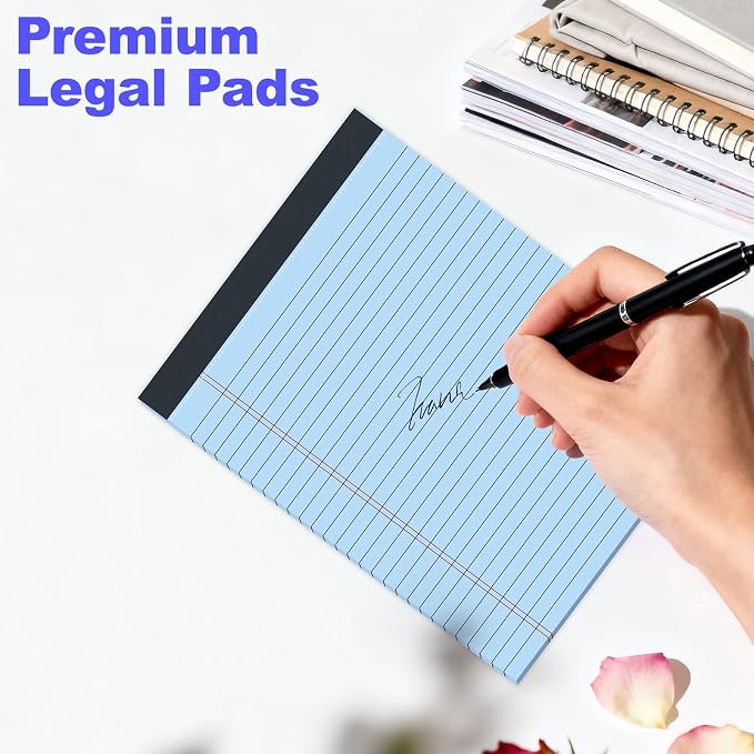 3 Pack Colored Legal Pads 8.5 x 11 Inch, Wide Ruled Notepads Lined Memo Note Pads, 8.5x11 Inch Micro Perforated Writing Pads 30 Sheets Per Pad for Work Study Daily Note Taking List