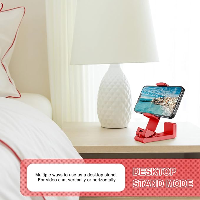 Perilogics Airplane Phone Holder Mount, Plane Travel Essentials (Coral) | Universal in Flight Phone Stand, Hands Free, Dual 360° Rotatio, Must Haves Airplane Travel Accessory