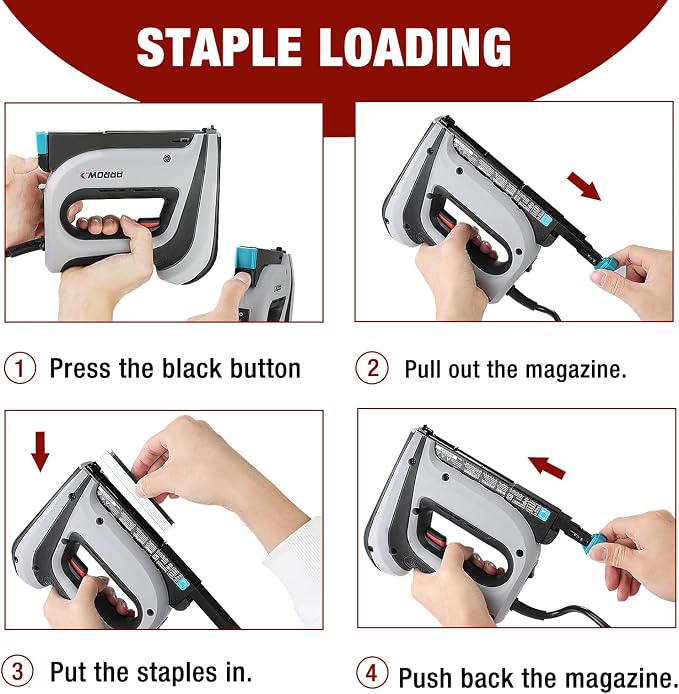 Arrow Electric Staple Gun Kit with 3750 Pieces T50 Staples, T50ACD | Corded Stapler with 3750 Pieces T50 1/4", 3/8", 1/2" Staples, for Upholstery Professional and DIY Projects