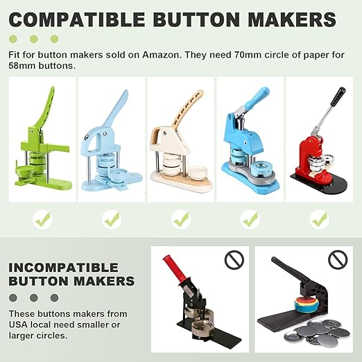 2.28" Button Paper Cutter 58mm Pin Button Cutter Graphic Punch Die Cutter Circle Punch Cutter for DIY Button Making Scrapeboards Cardstocks Cutting