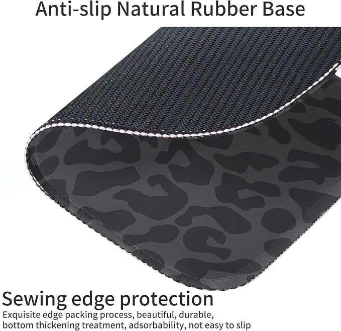 Seorsok Black Leopard Mouse Pad,Mouse Mat Square Waterproof Mouse Pad Non-Slip Rubber Base Mouse Pads for Office Laptop,9.5"x7.8"x0.12" Inch
