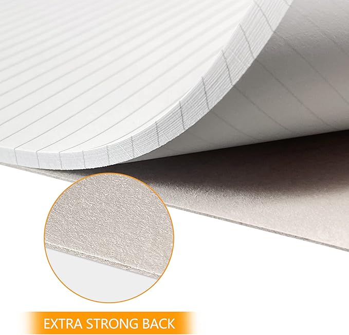 4 Pack Legal Pads 8.5" x 11" Note Pads with Date on Top, 50 Sheets Lined Paper Writing Pads, Narrow Ruled White Notepad Notebook for Office Business School College Supplies