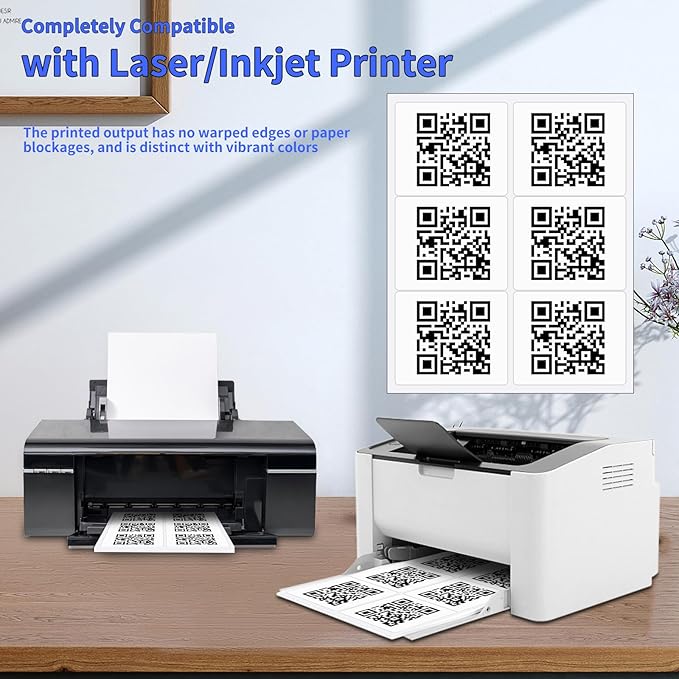 Mailing Label,Address Labels 6-UP,NefLaca White Shipping Labels,Adhesive Shipping Labels,100 Sheets in Total(3-1/3" x 4"),Printable White Sticker Paper for Laser & Inkjet Printers.(600 Labels)