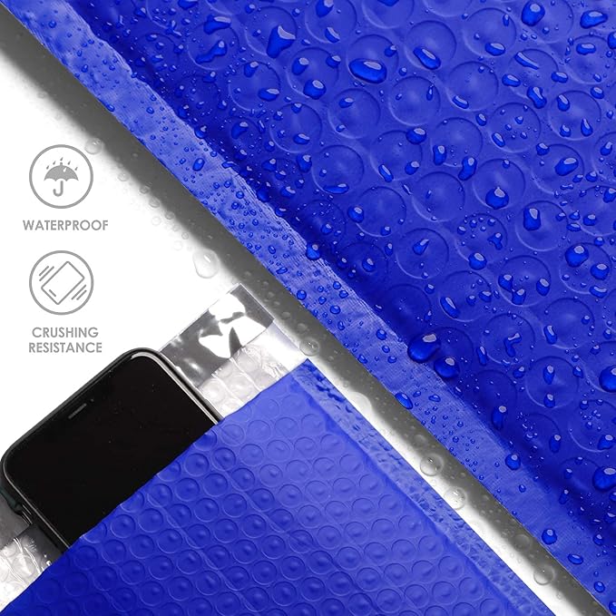 Metronic 8.5x12 Bubble Mailers 250 Pack Blue Bulk Bubble Mailers Usable Size 8.5x11" Self Seal Shipping Envelopes, Padded Envelopes Packaging for Small Business, Boutique