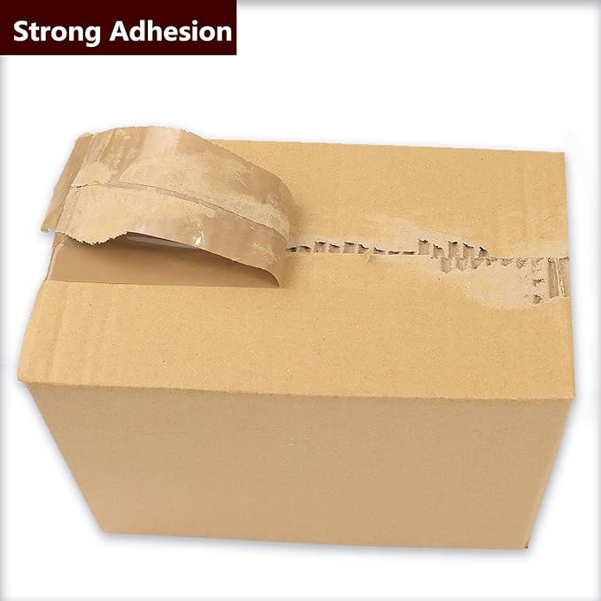 12-Pack Brown Packing Tape with Dispenser, 2.4 Mil 1.88 Inch x 60 Yards,Total 720yds,12 Refills Rolls Packaging Tape for Moving, Shipping and Storage