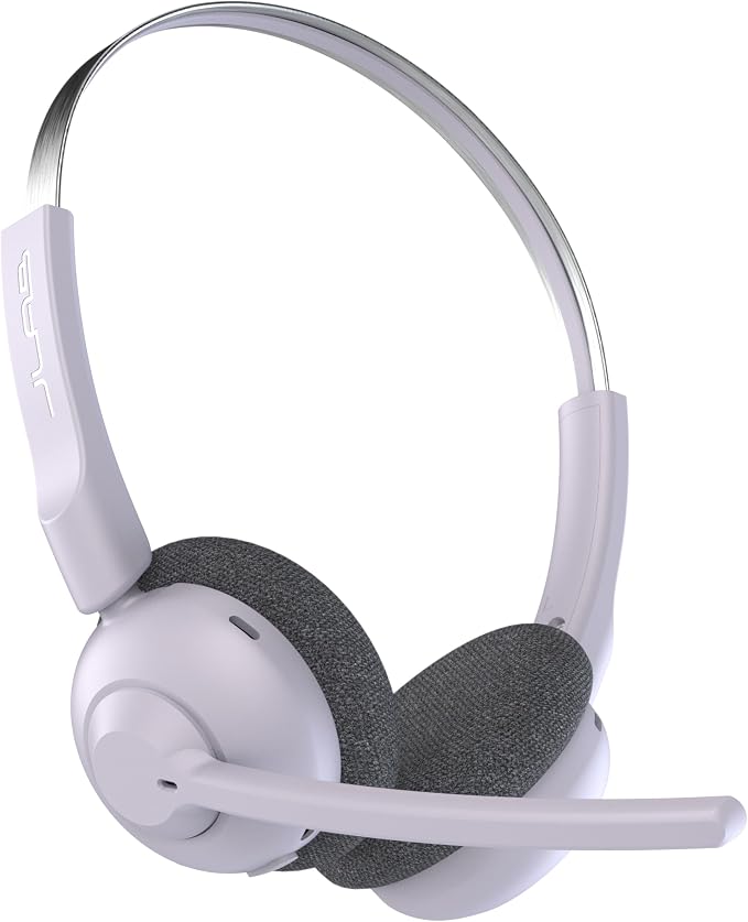 JLab Go Work Pop, On-Ear Wireless Headset, Bluetooth Multipoint, Noise Canceling Boom Mic, Lilac