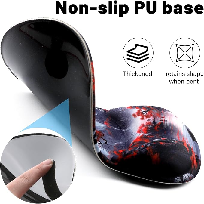 Ergonomic Mouse Pad with Wrist Rest - Gel Wrist Support Mousepad with Non-Slip PU Base for Computer, Laptop, Office & Home