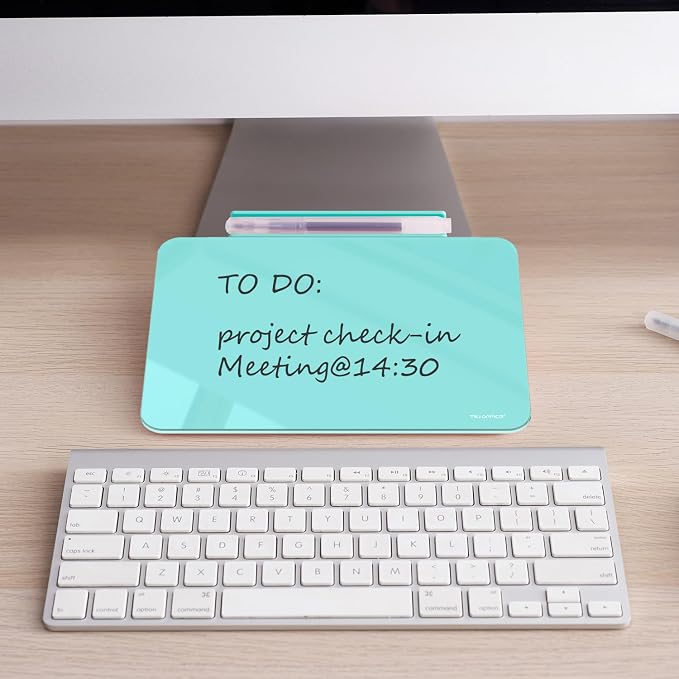 Small Desktop Whiteboard - Glass Dry Erase Board 8 X 6 Inches Tabletop Easel Whiteboard with Stand, Desk Board Buddy for Artist, Teacher and Student