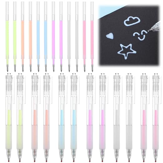 24Pcs Quick Dry Glue Pen, Ballpoint Roller Glue Pen Tacky Glues Pens | Apply Glues Like Writing, Easy Precise Control, Fine Tip, Classroom Supplies, for Craft Scrapbook, Card Making