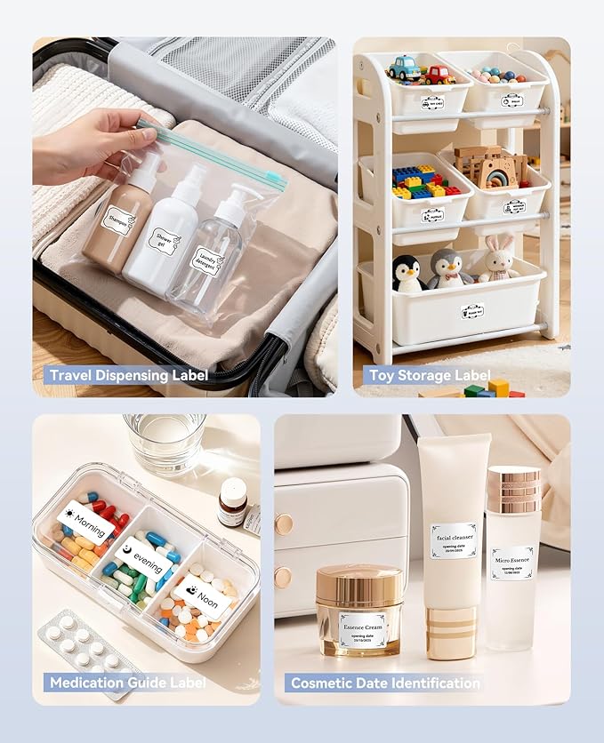 NIIMBOT 3 Rolls Set Label for B1/B21/B3S Label Printer, 1.97'' x 1.18'' (50x30mm),Waterproof Labels for Mason Jar/Barcode/Logo/QR Code (White)