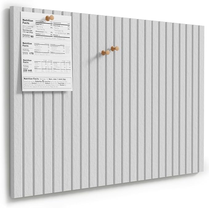 MaxGear Bulletin Board 36" x 24", Soft Gray Felt Wall Tiles Room Decor | Cork Board For Walls Alternative, 6 Pack 11.8" x 11.8" 3D Wall Panels, Poster Felt Board, Pin Board For Office, Home Decor