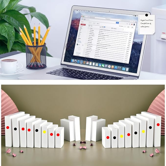 1000 Pcs Black Round Stickers 1/2 Inch Color Circle Dot Stickers Small Code Labels for Office Shop Yard Sale Home Classroom Marking (Black)