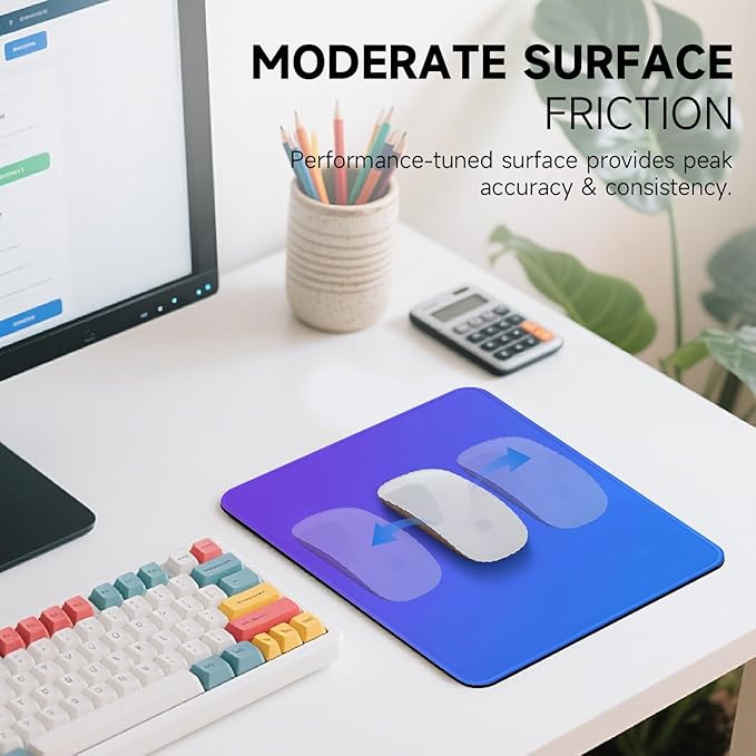 Premium Mouse Pad with Stitched Edges – 10.2 x 8.3 in | Smooth, Washable Mat with Non-Slip Base | Personalized Cute MousePads for Laptop, Computer, Office, Home (Blue-Purple Gradient)