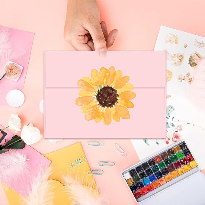 100 Packs Pink 4x6 Envelopes for Invitation A6 Small Envelope | A6 envelopes self seal,for 4x6 cards weddings invitations greeting cards photos,printable,120g durable thick paper