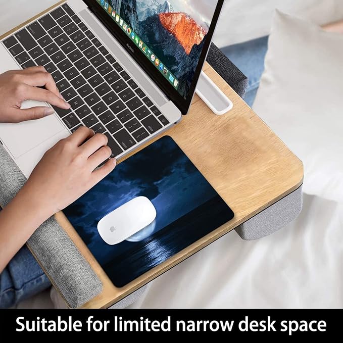 Ocean Mouse Pad, Cloud and Moon Design Small Computer Laptop Mousepad Non-Slip Washable Rubber Mouse Mat for Office and Home 9.5x7.9 Inch