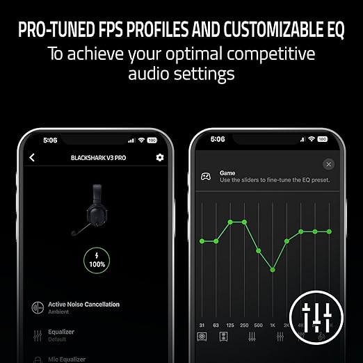 Razer BlackShark V3 Pro Wireless ANC Gaming Headset for PS5: Full Band Mic - 50mm Drivers - 2.4 GHz, Bluetooth, 3.5mm - Works with PC, Mac, Nintendo Switch, Smartphone - Long Battery Life - White