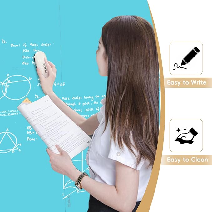 Glass Whiteboard - Glass Dry Erase Board 48" x 36" Magnetic White Board Writing Board White Boards for Walls Wall Office Home, Blue