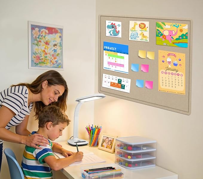 Large Bulletin Board 72" x 48" Felt Cork Board,Decor Pin Board, Beige Brown | Cork Board Alternative for Wall, Foldable Self-Adhesive Vision Board Prayer Board with Pushpins for Home Office Classroom