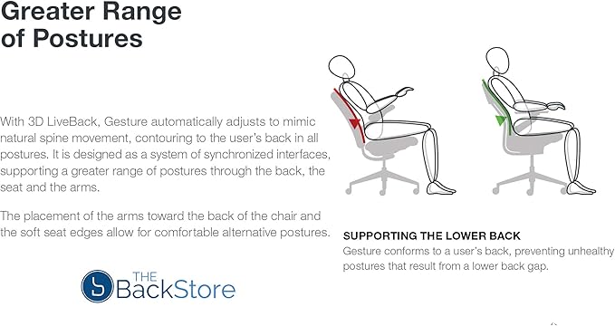 Steelcase Gesture Office Desk Chair with Headrest in Elmosoft Genuine Saddle L147 Leather Plus Lumbar Support Black Frame