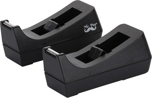Mr. Pen- Tape Dispenser, Pack of 2, Tape Dispenser Desk, Office Supplies | Desk Supplies, Tape Holder, Tape Dispensers, Black Tape Dispenser, Desktop Tape Dispenser, Tape Desk Dispenser, Organier