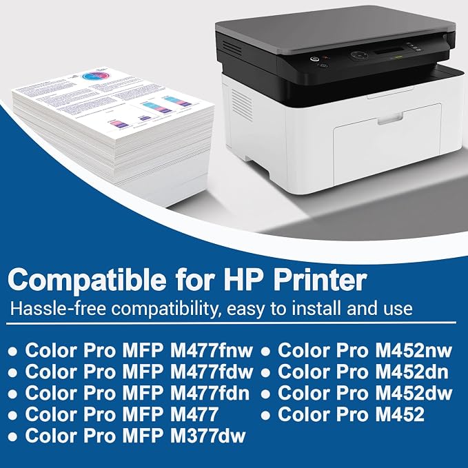 410x CF411X High Yield Cyan Toner Cartridge Compatible for HP 410A 410X CF411X CF411A Works on Color LaserJet Pro M452dn M452dw M452nw M477fdn M477fdw M477fnw M377dw Printer, 1-Pack