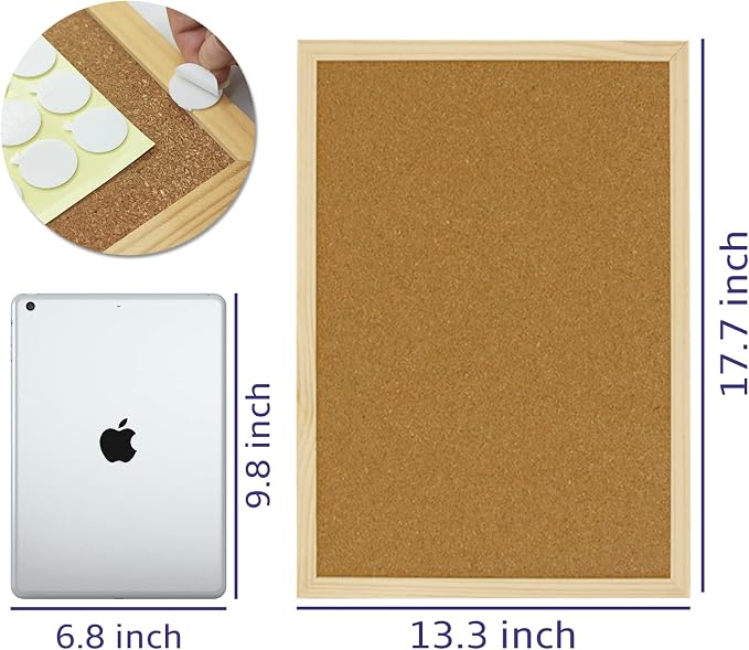 OWLKELA Cork Board, 17.7 x 13.3 Inch | Bulletin Board, Wall-Mounted Presentation, Ideal for Office, Home Decor, School & Cubicle
