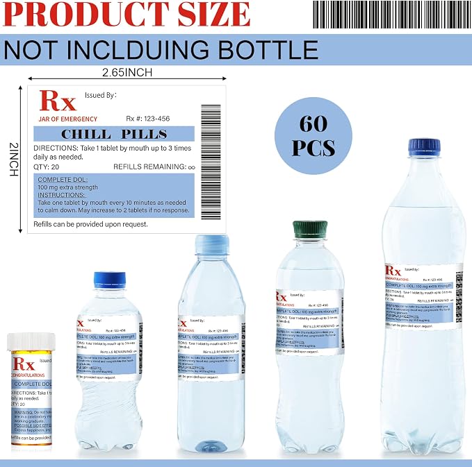 Kigeli 60 Pcs Nurse Graduation Party Supplies Chill Pill Labels Decorations | Medication Pill Bottle Stickers Decor, Cna Week Gifts, Nurse Party Favors, School Nursing Pharmacist Registered Bsn Rn Pharmd