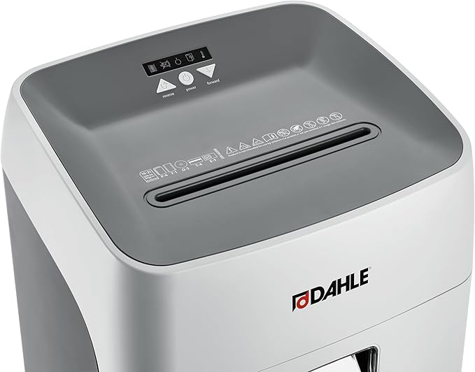 Dahle 52214 Paper Shredder, Cross Cut, P-4 | O-3 Security, German Engineered, Jam Protection, Oil Free, SmartPower, Shreds CDs, 20 Sheet Max, 11 Gal Bin