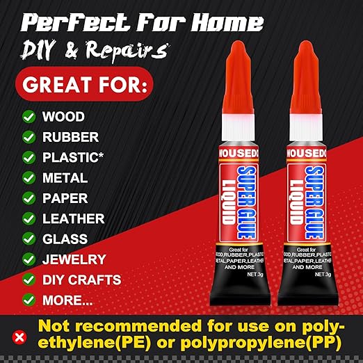 36 X 3g Super Glue Liquid, Clear Strong Adhesive,Fast Drying Cyanoacrylate Glue for Wood, Rubber, Leather, Hard Plastic, Metal, DIY Crafts and More