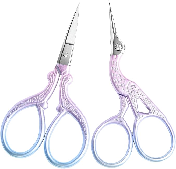 AQUEENLY Embroidery Scissors 2 Pcs Small Sewing Scissors Sharp Stainless Steel 3.6 Inches for Artwork, Crochet, Needlework, Threading, Pink