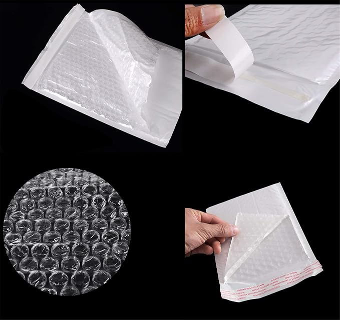 25 Pack 4x6 Inches Small White Poly Bubble Lined Mailers Padded Shipping Envelopes Self Seal Mailer Waterproof, Shockproof and Dustproof (White 4x6 Inches-25pcs)