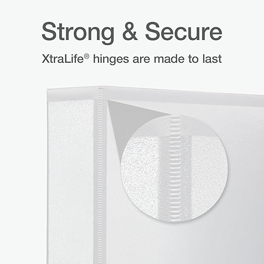 Oxford Ring Binders,1.5" Round Ring Binders,View Binder,Covers on 3 Sides,XtraLife Hinge,Non-Stick,PVC-Free,White,350 Sheet Capacity (1002547),(Pack of 12)