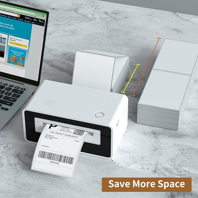 Immuson 4 x 6 Direct Thermal Shipping Labels with Perforations, Label Paper for Thermal Label Printer, Shipping Labels Compatible with Nelko MUNBYN JADENS Phomemo POLONO Rollo Printer,100 Labels