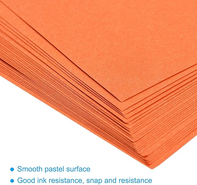 MECCANIXITY 100 Sheets Colored Copy Paper 8.3 x 5.8 Inch Printer Paper 80gsm Orange for Office Printing, Document Copying, Invitations, Forms, Art Projects