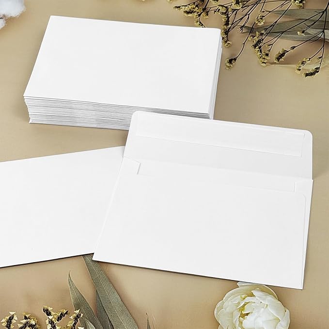 4x6 Envelopes For Invitation,A4 Envelope white(50, White, A4) | 50 pack 4x6 card Envelopes Self Seal,for weddings, greeting cards,baby shower,photos,birthday