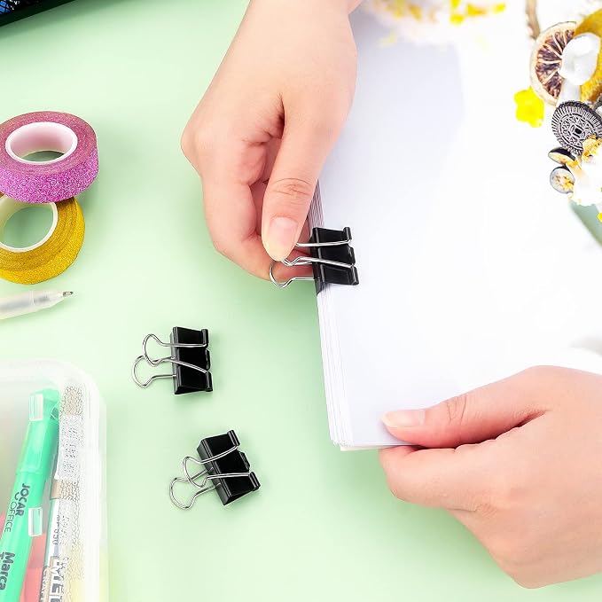 ZZTX 36 Pack Binder Clips 1.0 Inches Black | Paper Clamps Clips, Durable steel, Rust-resistant, Strong spring