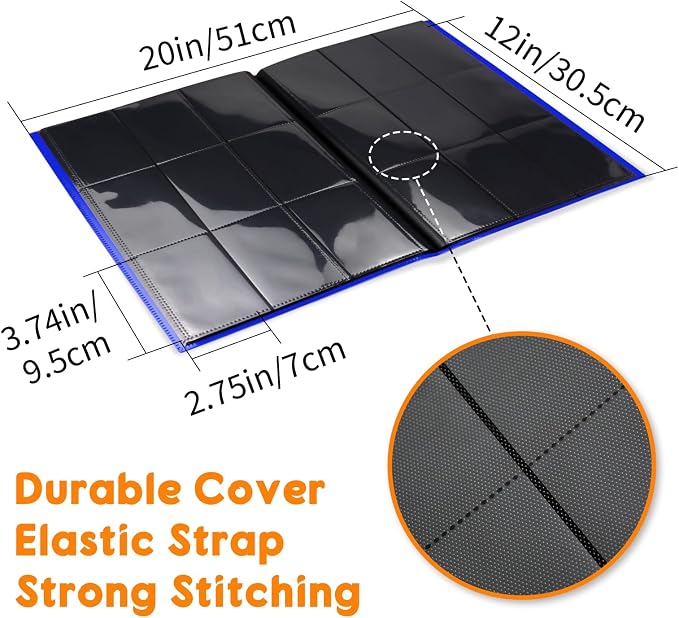 Trading Card Binder 9 Pocket, 360 Card Waterproof Folder with Side Loading Sleeves, Sturdy Card Collection Album for MTG, TCG, Game Cards & Sports Cards (5, Multi-colors)