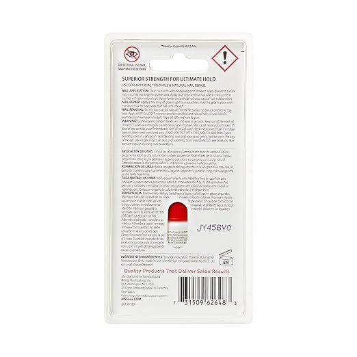 KISS PowerFlex Maximum Speed Nail Glue - Fast Drying Adhesive for Glue-On Nails & Repairs with Nozzle Tip Applicator, Ideal for Tips & Wraps, Net Wt. 0.10 oz (3g)