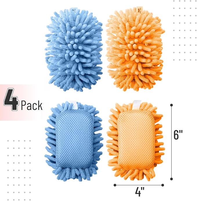 Mr. Pen- Magnetic Microfiber Shag Whiteboard Erasers, 4" x 6", 4 Pack | Dual Surface, Washable Large Dry Erase Board Cleaner for Chalk, Marker, Classroom, Office, Home