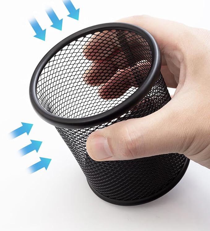 Pen Holder Pencil Organizer Mesh Cup Marker Tape Clip Scissors Container for Office Desk School Student and Teacher