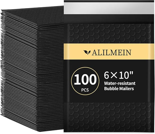 6×10" Inch Bubble Mailers 100 Pack Waterproof Padded Envelopes Self Seal Adhesive Shipping Bags for Mailing Cards Jewelry Makeup and Small Business Packaging