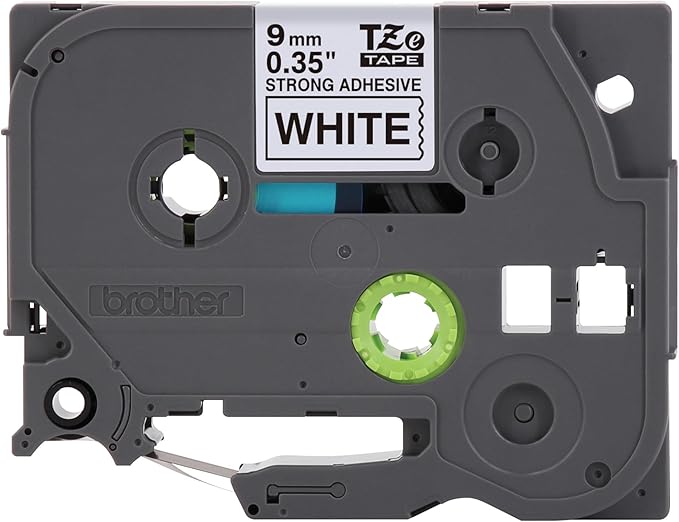 Brother Genuine P-Touch TZe Black Print on White Label Tape (TZeS221), Strong Adhesive Laminated,3/8in x 26.2ft (9mm x 8m), for Select P-Touch Label Makers, Water-Resistant, Extra Strength