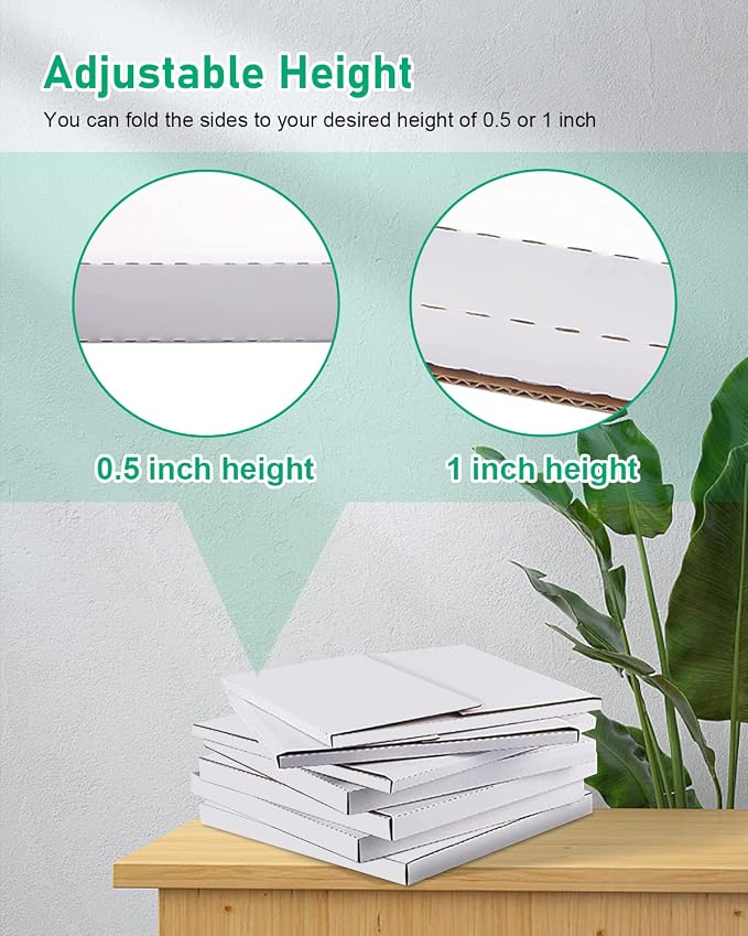 50 Pack Vinyl Record Shipping Boxes: 12.5" X 12.5" x 1" White Vinyl Record LP Shipping Mailer Boxes, Easy Fold LP Cardboard Mailing Boxes Multi Depth Album Mailers for Packaging Moving Storage | 12.5" X 12.5" x 1" White Album Mailers Easy Fold LP Cardb...