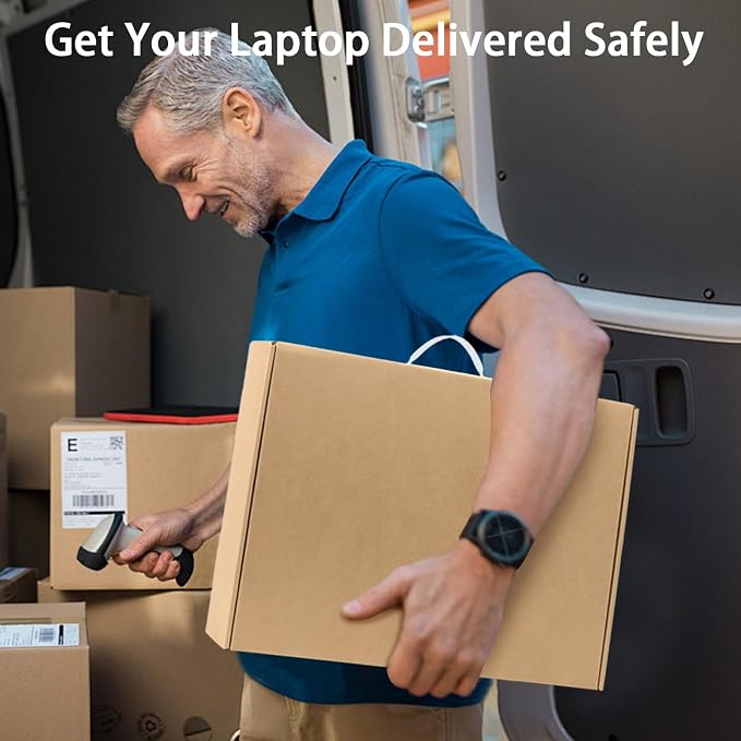 Laptop Shipping Box with Protection Foam, Fit Up to 17 Inches, Notebook Laptop Boxes for Packaging Small Business, Cardboard Computer Container for Shipping