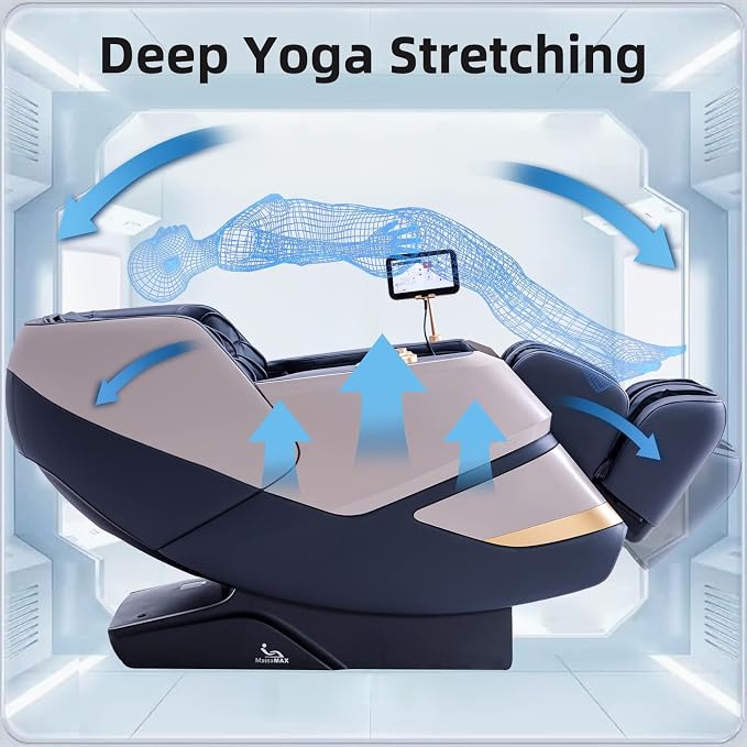 2026 4D Massage Chair, Full Body Recliner with OTA Cloud Tech, Deep Yoga Stretch, 27 Auto Modes, 55" SL Track, APP & AI Voice Control, Auto Footrest, Zero Gravity, and Heating for Relaxation | Yoga stretch, 22+5 modes, body scan, app and AI Voice Contr...