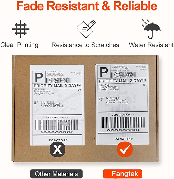 [4 Rolls, 880 Labels] 4" x 6" Postage Shipping Labels Compatible for Dymo 4XL LabelWriter 4x6 Internet Postage Labels, Water Resistant, Strong Adhesive, Perforated