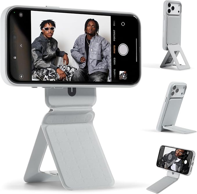 MOFT Phone Tripod Stand x Tombogo, Selfie Stick for iPhone, Mulit-Angle | Pocket Size | Strong Magnets l MOVAS Leather | Magsafe Compatible | Easy to Charge | Stylish |For Content Creators