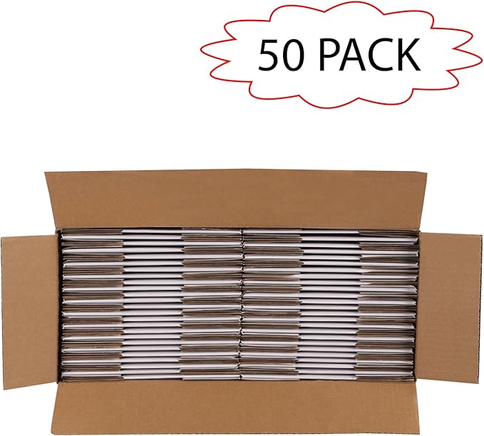 Calenzana 5x5x5 Inches Shipping Boxes Set of 50, White Corrugated Cardboard Box for Packing Mailing Small Business