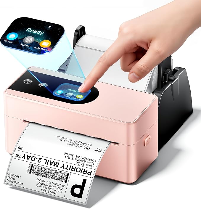 Phomemo PM64D Shipping Label Printer 4x6 Bluetooth with Touch Screen | 150mm/s printing, one-touch calibration, Bluetooth connection, compatible with Amazon, USPS, UPS, iOS, Android, Windows & Mac